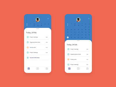 Calendar for to do list app design flat minimal todo todo app todo list todolist ui ux web