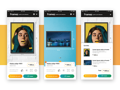 Framez - frame sale app prototype app card cart checkout editing editor frame photo prototype