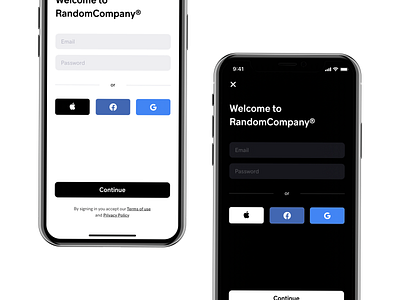 Sign in with Apple apple apple watch dark mode facebook form google login minimal onboarding sign in sign up social textfield ui design