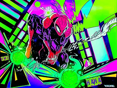 Spider-Man drawing graphic design illustration retro superhero typography vector vintage