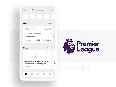 Application Concept app news premierleague prototype sport ui ux ux design wireframe