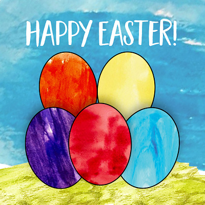 Happy Easter! easter easter egg eggs illustration photoshop watercolor