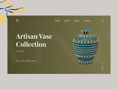 Home Decor Website Design adobexd branding concept design desktop design ecommerce interface minimal uidesign uidesigner uiux vase web design website design