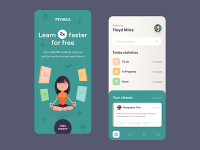 Psyneca Mobile application design halo lab interface startup ui ux
