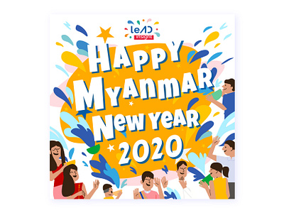 Myanmar new year adobe illustrator design flat graphic graphic design graphic art illustration illustration art illustrator vector