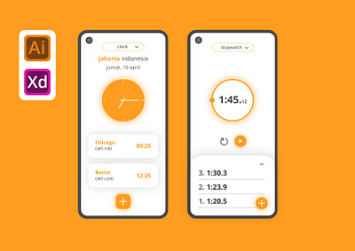 ui clock app app design minimal ui ux