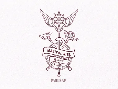 Magical Girl anime anime studio clamp crosier design doodle doodleart girl illustration magic magical magical girl mexican sakura shine shoujo stars vector wings