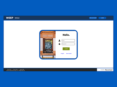 Login View - WEEP Advisor Service app app design application bazamiyat design designinspiration ui user interface user interface design ux ux design uxdesign web design web app web application web application design web apps webdesign website