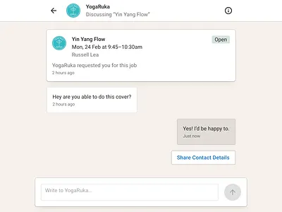 Bolstr · Messages fitness health message messaging product design wellness yoga