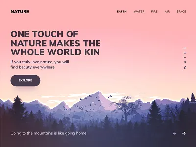 Landing page for Nature ui design web webdesign website