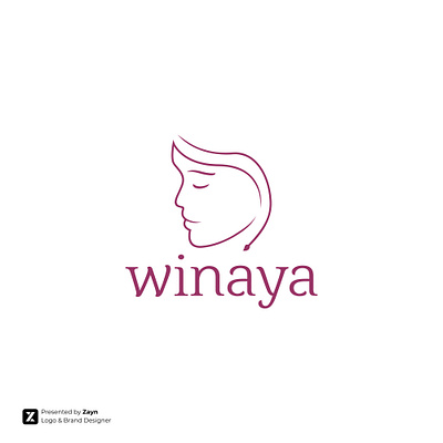 Winaya Beauty Logo beauty feminime flat design icon lipstick logo design salon skincare vector women