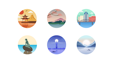 Landmarks Flat Illustrations branding chinese culture figma icon illustration logo web