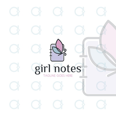 Diary Logo blog blogger book butterfly design designer diary feminine graphic illustration journal logo moment note notes vector writer