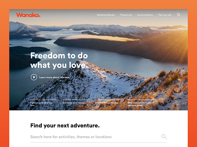 Wanaka Tourism Redesign blanche design motivation new zealand nick blanche nickblanche nickblanchecreative ui uidesign uiux ux uxdesign uxui web design