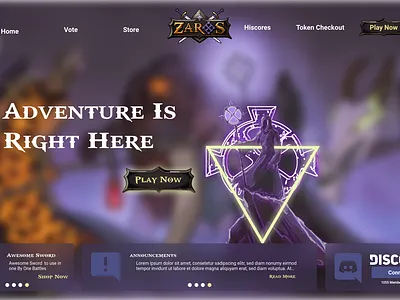 Game Site design game design landing page landing page design layout minimal photomanipulation ux web