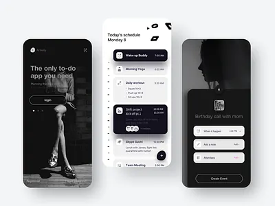 Memo recording event app blackandwhite bold cards cards ui dark ui darkapp extended images interface ios mobile mountanins product record the memo the memo things uiux wide
