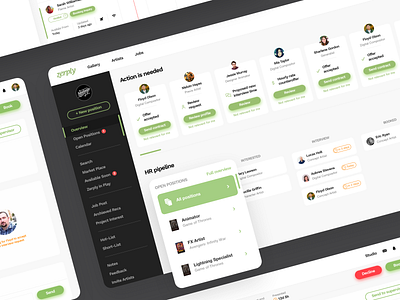 Zerply Dashboard app black business clean dashboard flat freelance green hr ios minimal platform product responsive simple ui ux web website white