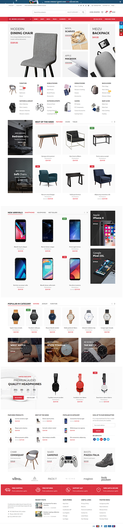 Wordpress woocommerce website. marketplace branding design