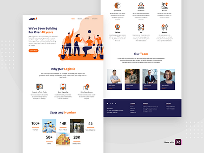 JMP Logistic - Company Website adobe xd app branding clean company company profile design icon illustration logistic logo minimal profile typography ui ui design ux ux design web website