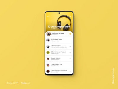 Daily UI #019 - Leaderboard (Rebound) 019 aveiro dailyui dailyui 019 dailyuichallenge freelancer graphic designer leaderboard leaderboards minimalist mobile app mobile app design mobile design mobile ui podcast podcasting podcasts ui design ui designer ui ux