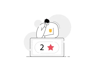 You have rated the experience - Poor 👎 character design characters empty state humans illustration product ratings sad star