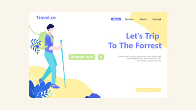 travel landingpage app design flat illustration minimal ui ux web