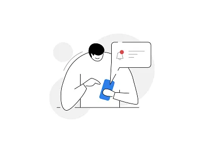 Click to enable the fare alerts! 🔔 alerts bell character design characters chat chat bubble emptystate happy humans illustration information message mobile notifications phone product