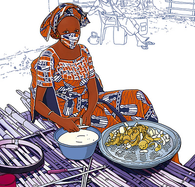 Masked woman african woman documentaryillustration fashion illustration