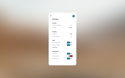 Settings – DailyUI #007 daily ui daily100challenge dailychallenge dailyui dailyuichallenge settings settings page settings ui ui ux ui design uidesign uiux userinterface