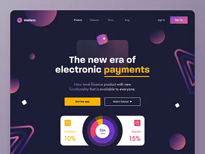 Walletz Website business colourful design e wallet electronic payment entrepreneur finance halo halo lab money payment startup web design website