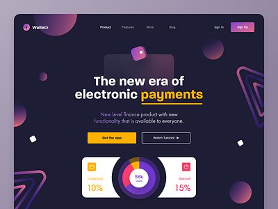 Walletz Website business colourful design e wallet electronic payment entrepreneur finance halo halo lab money payment startup web design website