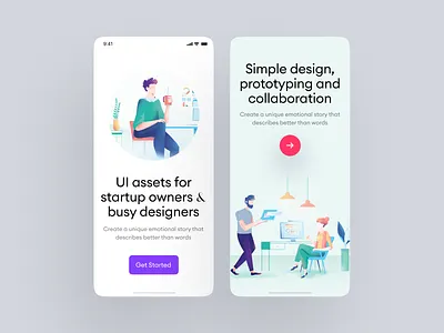 Nature Illustrations in UI ai app application business flat friendly grainy illustrations landing noisy presentation relationships support teamwork vector web website workflow