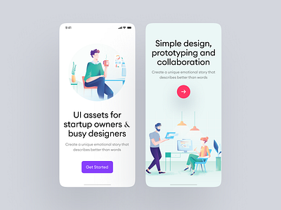 Nature Illustrations in UI ai app application business flat friendly grainy illustrations landing noisy presentation relationships support teamwork vector web website workflow