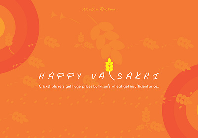 Happy Vaiskahi background banner ad brand branding design dribbble graphicdesign icon instagram logo mix orange photoshop vector wheat