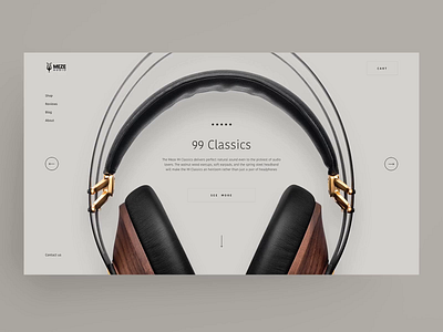 MEZE Audio Landing Page Concept animation audio clean e commerce headphone landing luxury minimal navigation online premium presentation product romania smooth transition ui ux web webshop