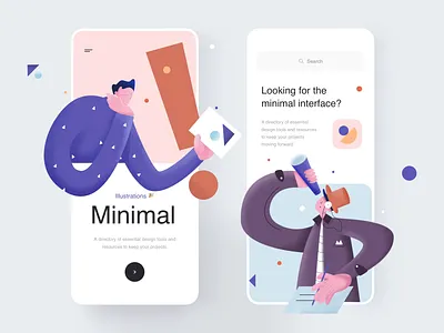 Minimal App & Illustration (Animation) aftereffects animation branding button character clean ios labs looking glass minimal mobile product design rebound ui uidesign ux uxdesign