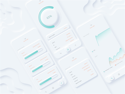 Wifi Signal App - Neumorphism style minimalism mint mobile mobileapp neumorphism signal skeumorphism ui uidesign ux wifi wifi signal