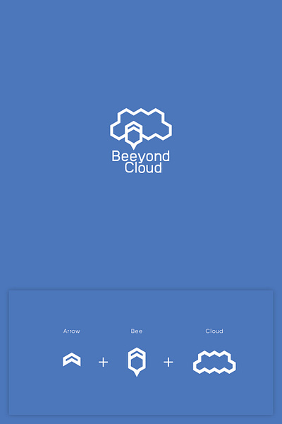 Beeyond Cloud abstract logo bee cloud logo data technology line art logo negative space logo technology