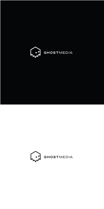 Ghost Media advertising company advertising logo ghost logo graphic design lineart mimalists logo design minimalistic