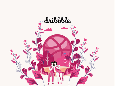 dribbble love sunset drawing dribbble dribblelove flowers hello hello dribble hello world love typography women