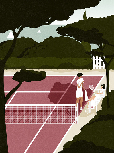 Water break break digital hobby illustration mornings sport sports sports illustration summer summertime tennis