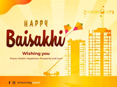 Baisakhi Post Design baisakhi banner design festival poster illustration photoshop social media socialmediaads