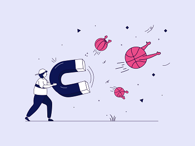 1 dribbble invite 2d character design draft dribbbleinvite dribble flat giveaway illustration invitation invite join lineart magnet minimal prospect vector