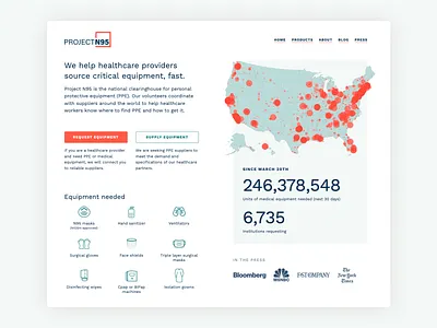 Project N95 Website and Brand brand covid marketing volunteer website website design