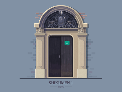 Shikumen in Shanghai 1 animation architecture building chinese culture door flat gif illustration mograph shanghai stone vector vintage