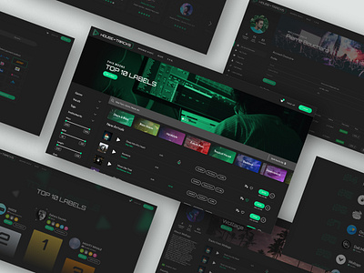 Browse Music Page - Music Marketplace browse music dark dark theme dark ui electronic dance music filter green music marketplace ui ui design uidesign ux ui web design website website design