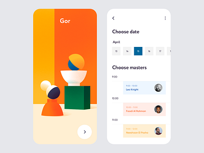 Mobile App - Gor app clean colors design illustration minimal mobile ui ux