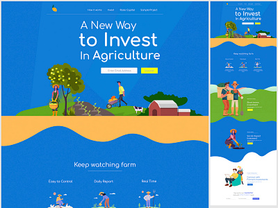 Landing page Farms boost booster branding design business character characterdesign growth header illustrations illustrations／ui investment nature product research trendy typography ui vector web webdesign