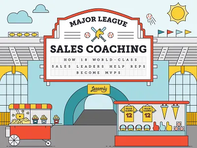 Lessonly - Sales Coaching Ebook baseball branding coaching design ebook iconography illustration lessonly playbook sales typography vector