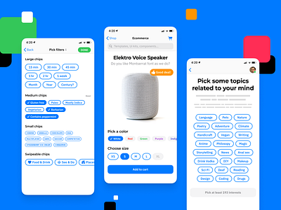 iOS UI kit for Figma - Chips, Selection, Filters app apple chips design system ecommerce figma filter ios iphone mobile selection shopping templates ui ui kit